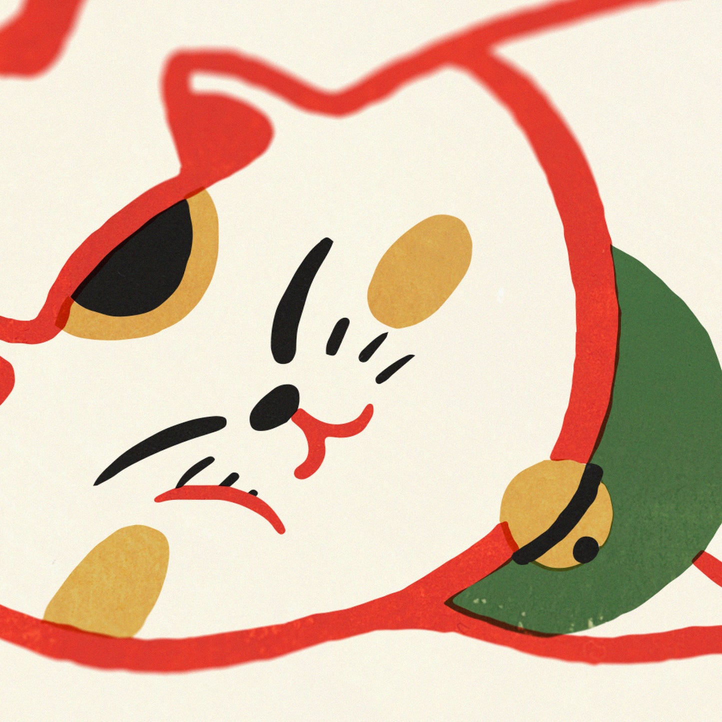 Lazy Lucky Cat Maneki Neko