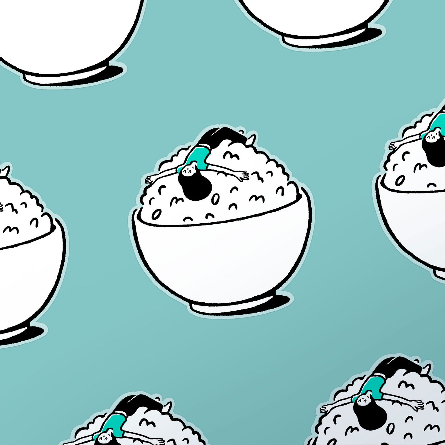 Rice Chill Vinyl Sticker