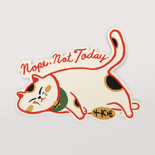 Lazy Maneki Neko Vinyl Sticker